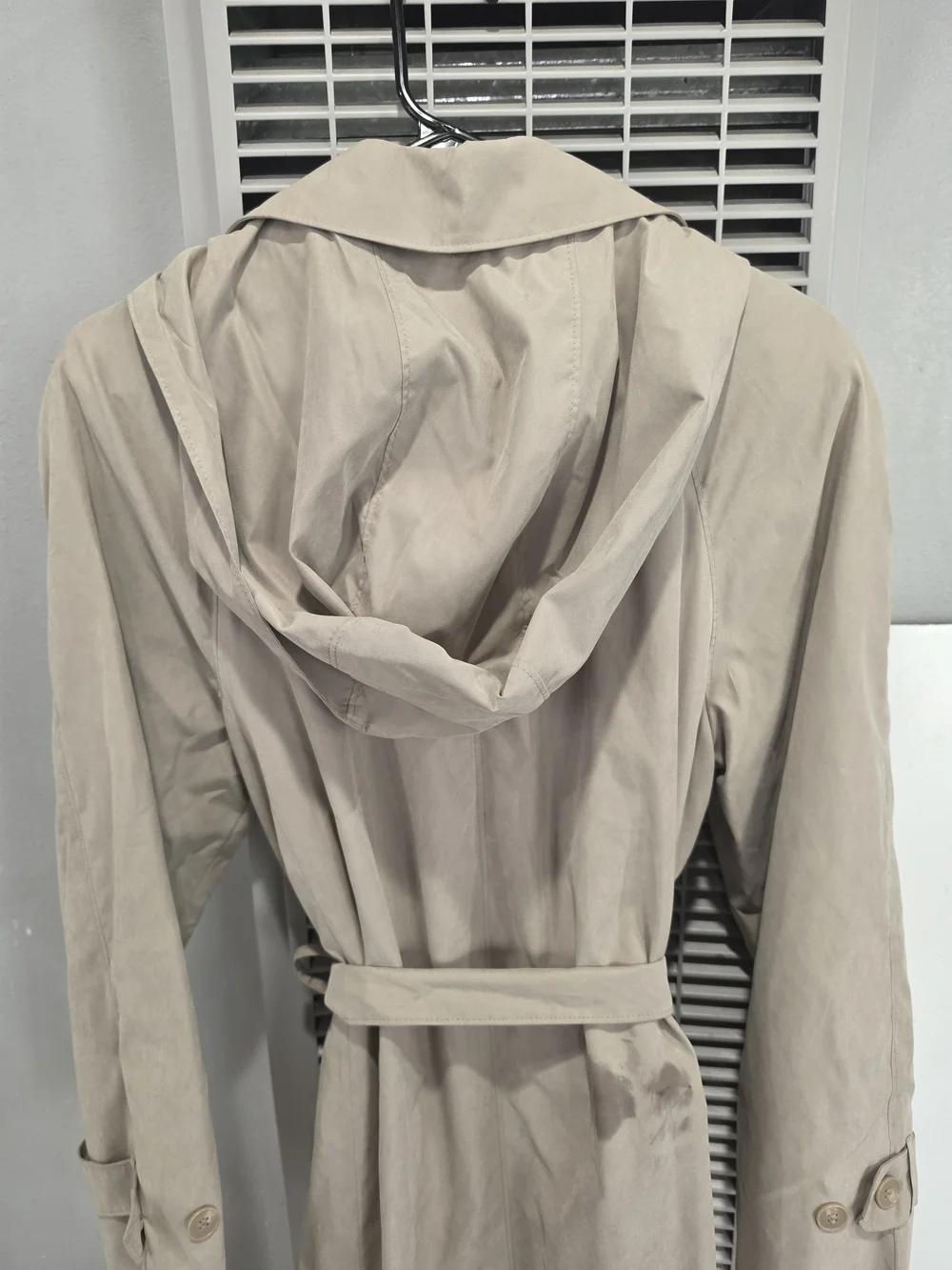 London Fog Beige Navy Paisley Lined Coat Minimal Style Size 6